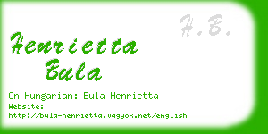 henrietta bula business card